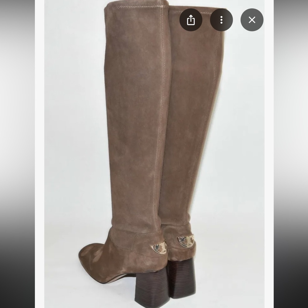 Tory Burch “Sydney” Elegant Brown Suede Knee-High Boots